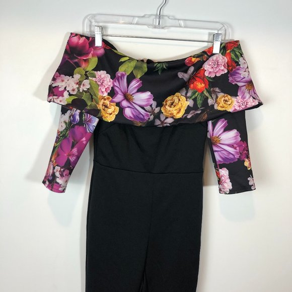NWT Off Shoulder Floral Top Jumpsuit - Picture 4 of 10